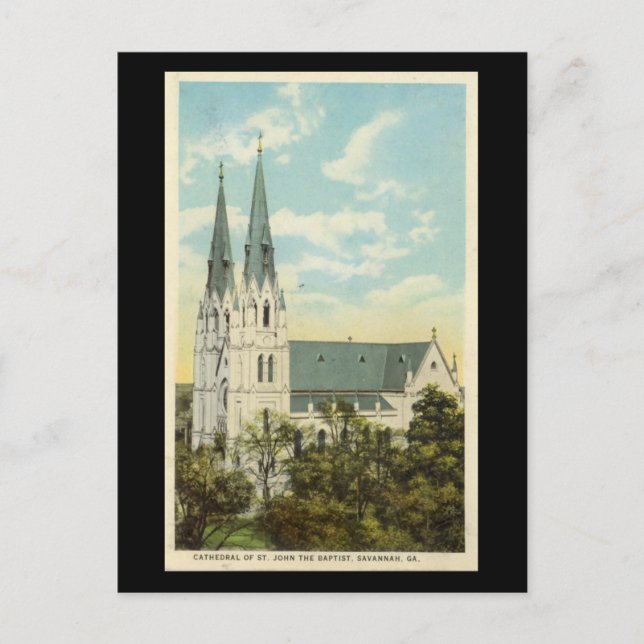 Postale Ancienne carte postale, Cathédrale, Savannah, Géor (Devant)