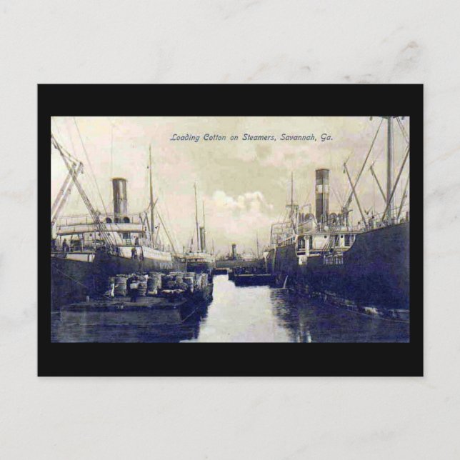 Postale Ancienne carte postale, Chargement de coton, Savan (Devant)
