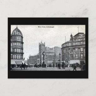 Postale Ancienne carte postale, Édimbourg, West End
