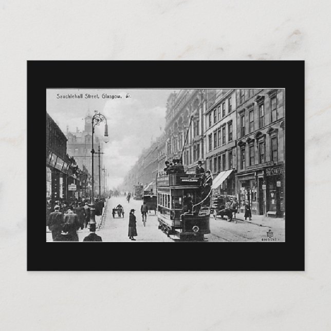Postale Ancienne carte postale, Glasgow, rue Sauchiehall (Devant)