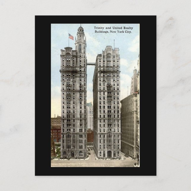 Postale Ancienne carte postale, NYC, Trinity et United Rea (Devant)