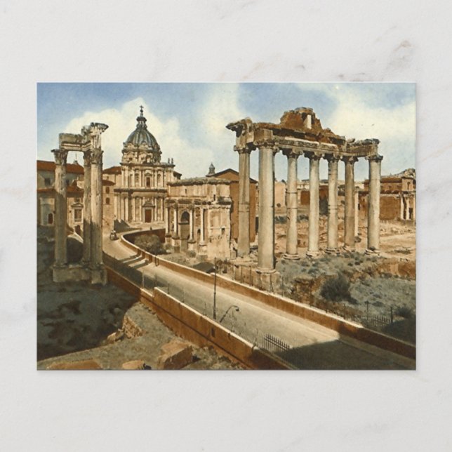 Postale Ancienne carte postale, Rome, Forum et Temple de S (Devant)