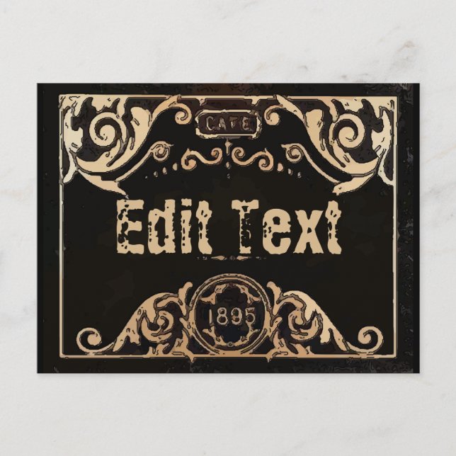 Postale Ancienne Étiquette Vintage Modifier Texte Carte (Devant)