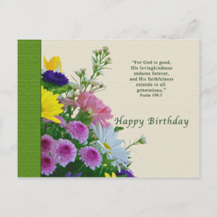 Postale Anniversaire, Bouquet floral, Religieux, Carte pos