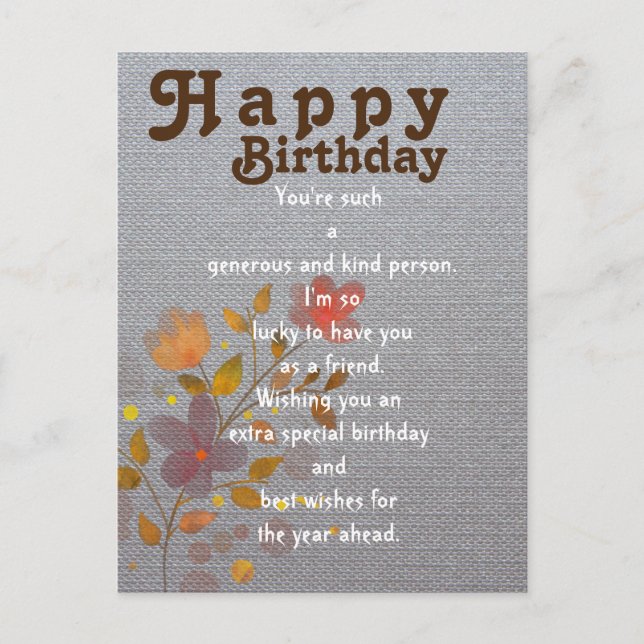Postale Anniversaire Grande carte (Devant)