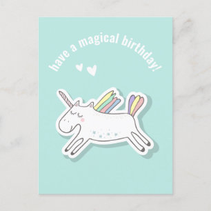 Postale Anniversaire Magique - Carte Licorne Enfants Migno