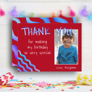 Postale Anniversaire Merci Carte photo pour Boys Waves