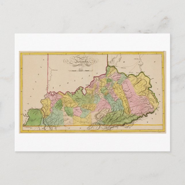 Postale Antique 1815 Carte du Kentucky (Devant)