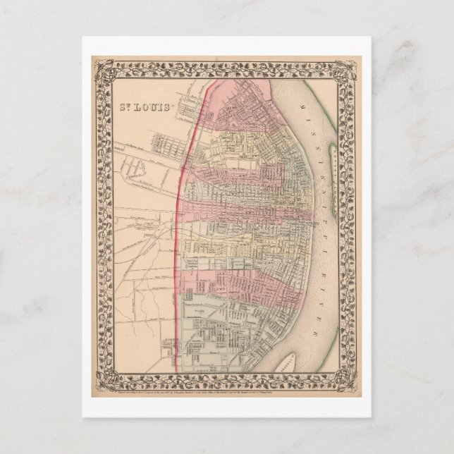 Postale Antique 1868 Carte de Saint-Louis, Missouri, (Devant)