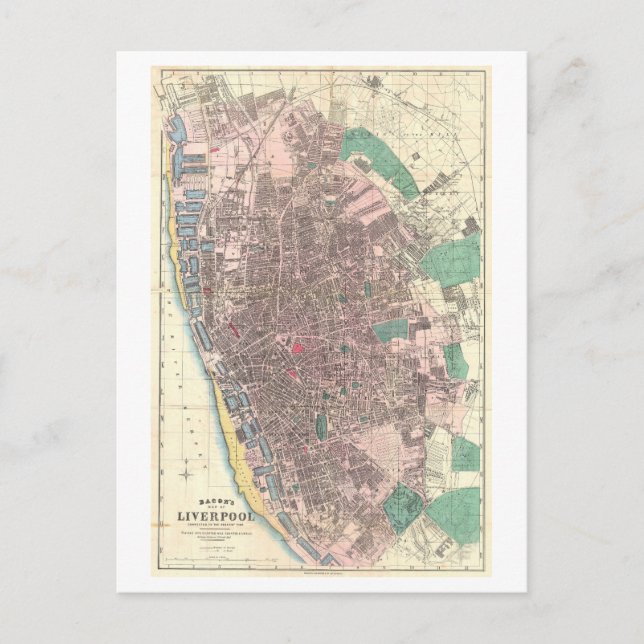 Postale Antique 1890 Carte de Liverpool, Angleterre, (Devant)