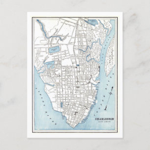 Postale Antique 1898 Carte de Charleston, Caroline du Sud,