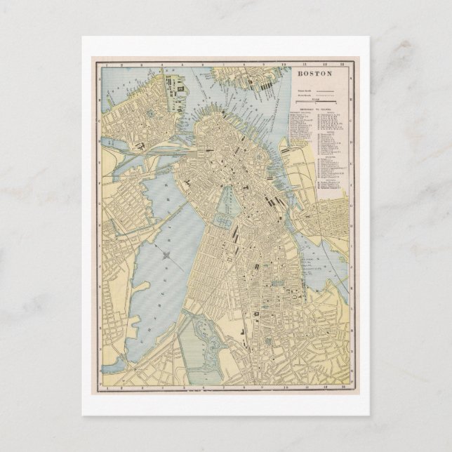 Postale Antique 1899 Carte de Boston, Massachusetts, (Devant)