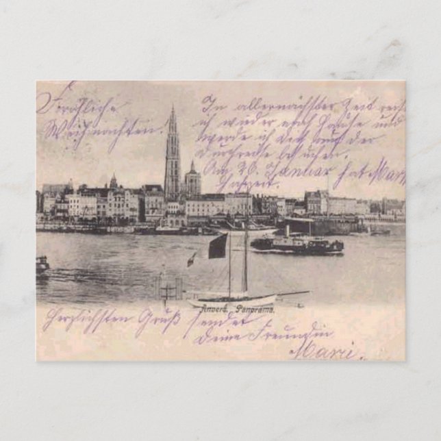 Postale Anvers, carte réplique c. 1900 (Devant)