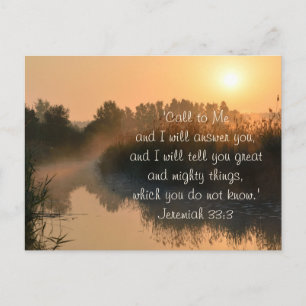 Postale Appel à moi, Bible Verse Jérémie 33:3 Carte postal