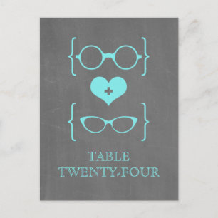 Postale Aqua Geeky Lunettes Table tableau noir Carte posta