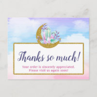 Aquarelle cristaux et Carte de remerciements de lu