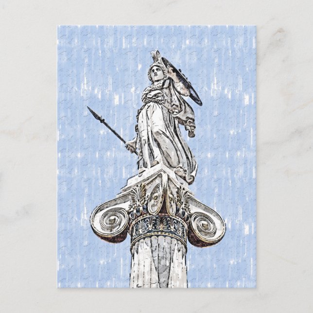 Postale Aquarelle croquis de la Statue d'Athena Carte post (Devant)