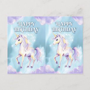 Postale Aquarelle magique Unicorne conception carte d'anni