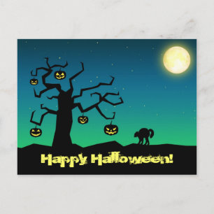 Postale Arbre Citrouille Halloween éffrayant - Carte posta