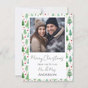 Postale Arbres de Noël mariages Enregistrer la date Carte 