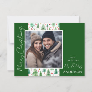 Postale Arbres de Noël mariages Enregistrer la date Carte 