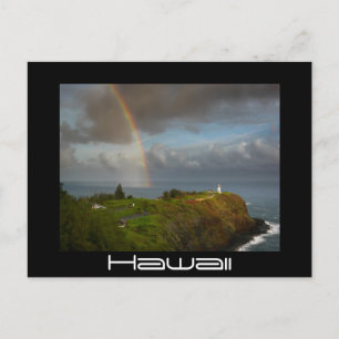 Postale Arc en ciel au-dessus du phare de Kilauea carte po