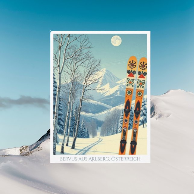 Postale Arlberg Autriche Europe vacances de ski carte post (Créateur téléchargé)