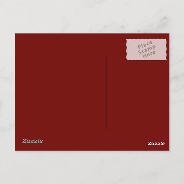 Postale Arrière - plan rouge bourguignon sur une carte pos (Dos)