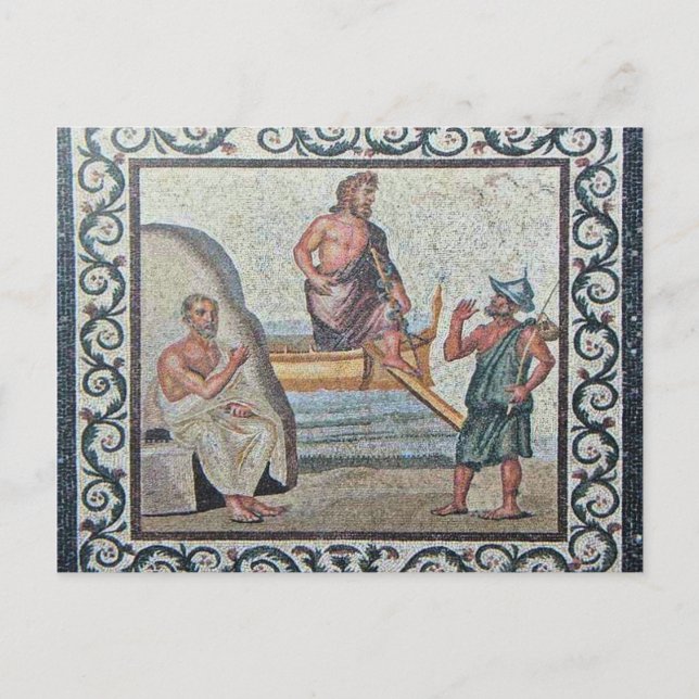 Postale Arrivée de Asklepios Mosaic Kos Island Carte posta (Devant)