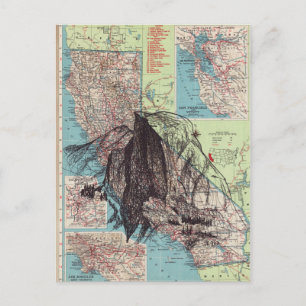 Postale Art carte de Californie