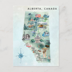 Postale Art de carte illustrée de l'Alberta Canada à l'aqu