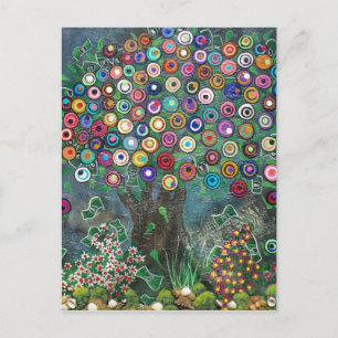 Postale ART FOLK My Favori Tree BY LORI EVERETT carte post