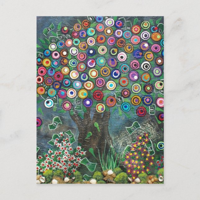 Postale ART FOLK My Favori Tree BY LORI EVERETT carte post (Devant)