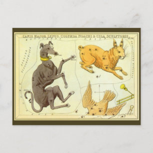 Postale Astronomie vintage, Carte Céleste Graphique en éto