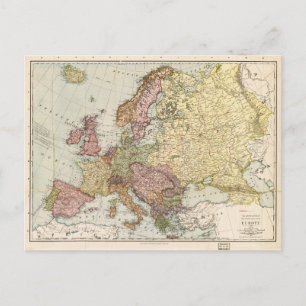 Postale Atlas Carte de l'Europe (1912)