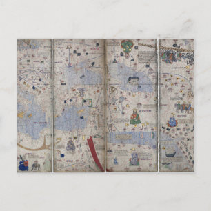 Postale Atlas Catalan Carte du Monde 14ème c. Abraham Cres