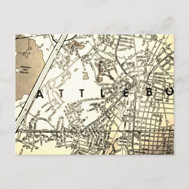 Postale Attleboro, MA Carte Vintage (Devant)