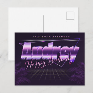 Postale Audrey Name Prénom lila Carte Anniversaire