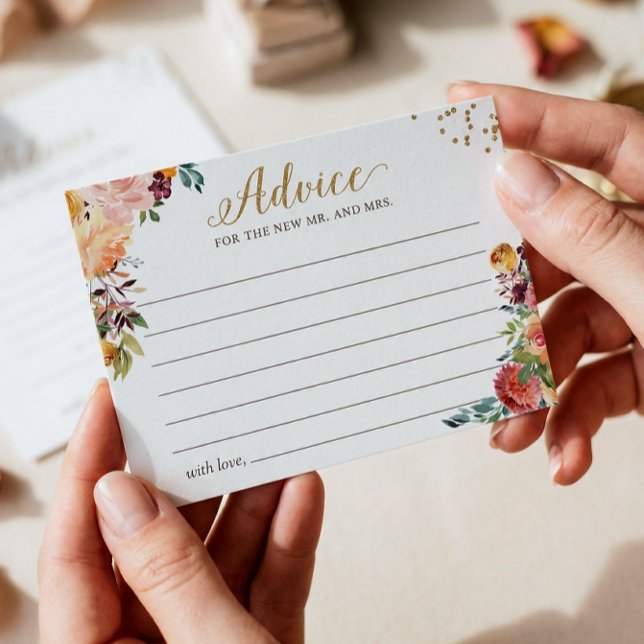 Postale Automne Bourgogne Floral Gold Mots de la carte con (Créateur téléchargé)