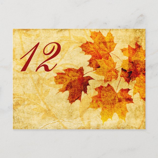 Postale automne feuilles mariage carte de siège (Devant)