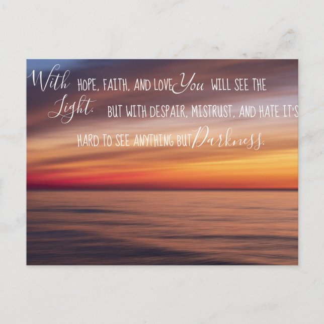 Postale Avec la foi l'espoir et l'amour Inspiration carte  (Devant)