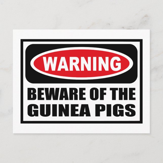 Postale Avertissement ATTENTION DE LA GUINEA PIGS Carte po (Devant)