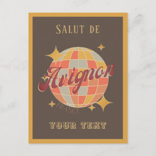 Postale Avignon France salut Retro Vintage brun Carte post