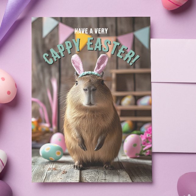 Postale Ayez une carte Capybara de Pâques très appétissant (Hop into Easter with the coolest card in town! )