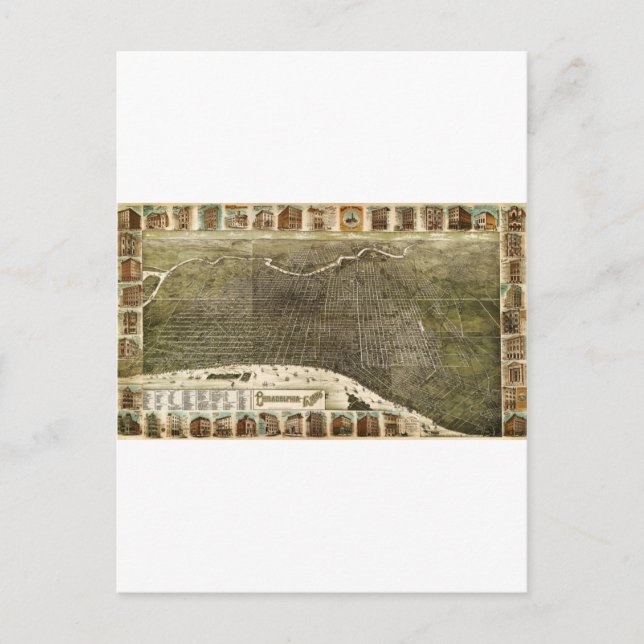 Postale B et M Birdseye Carte de Philadelphie (1885) (Devant)
