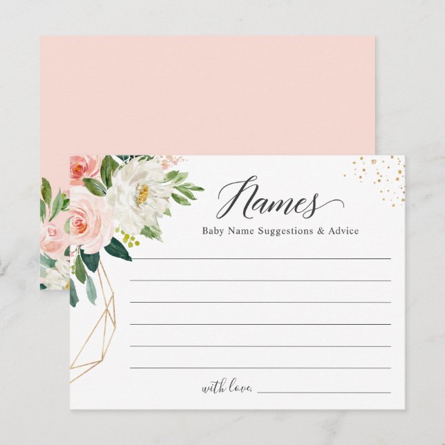 Postale Baby Name Suggestion Conseils Baby shower Carte de (Devant / Derrière)