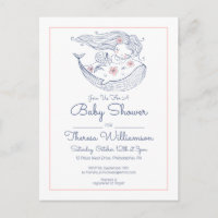 Baby Shower | Carte d'invitation petite fille sirè
