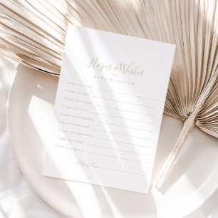 Postale Baby shower minimaliste d'or - Carte d'espoirs et 