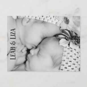 Postale Baby Twins Photo Faire-part de naissance Carte pos
