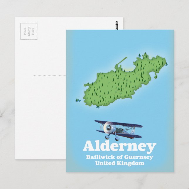 Postale Bailliage de Guernesey Alderney Royaume-Uni Carte (Devant / Derrière)